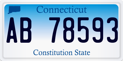 CT license plate AB78593