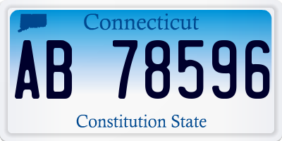 CT license plate AB78596