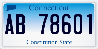 CT license plate AB78601