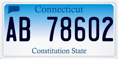 CT license plate AB78602