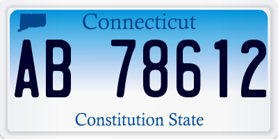 CT license plate AB78612