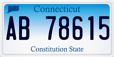 CT license plate AB78615