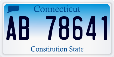 CT license plate AB78641
