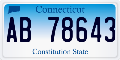 CT license plate AB78643