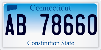 CT license plate AB78660