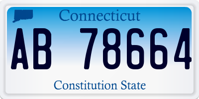 CT license plate AB78664