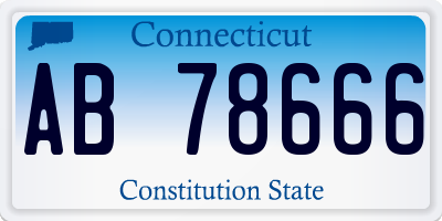 CT license plate AB78666