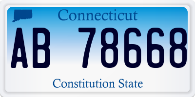 CT license plate AB78668