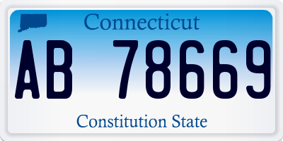 CT license plate AB78669