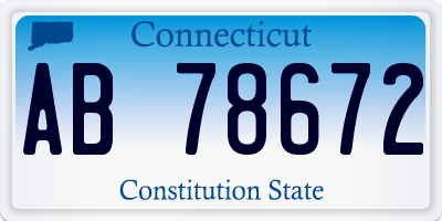 CT license plate AB78672
