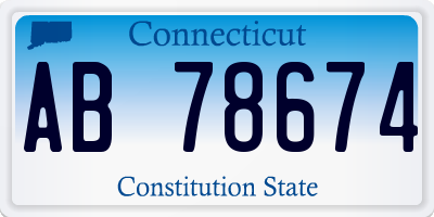 CT license plate AB78674