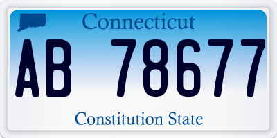CT license plate AB78677