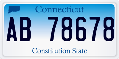 CT license plate AB78678