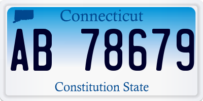CT license plate AB78679