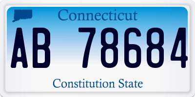 CT license plate AB78684