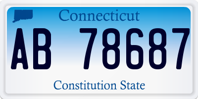 CT license plate AB78687