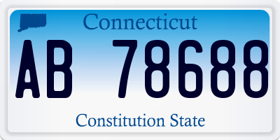 CT license plate AB78688