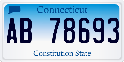 CT license plate AB78693