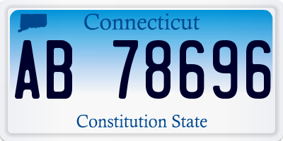CT license plate AB78696