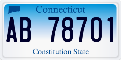 CT license plate AB78701
