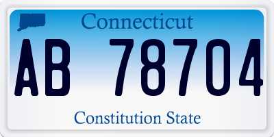 CT license plate AB78704