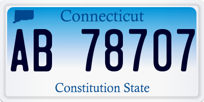 CT license plate AB78707