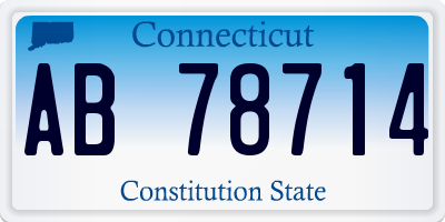 CT license plate AB78714