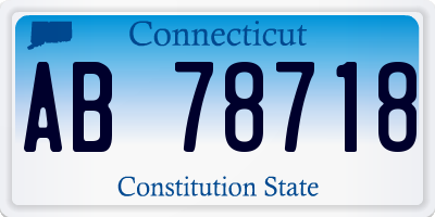 CT license plate AB78718