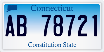 CT license plate AB78721
