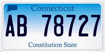 CT license plate AB78727