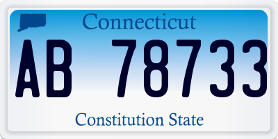 CT license plate AB78733