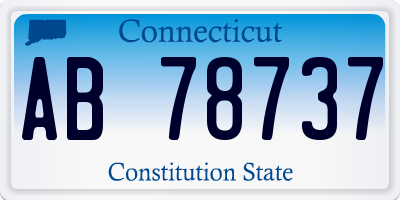 CT license plate AB78737