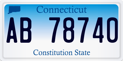 CT license plate AB78740