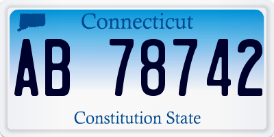 CT license plate AB78742