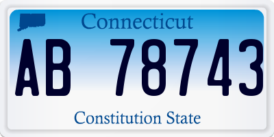 CT license plate AB78743
