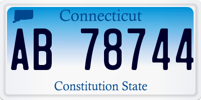 CT license plate AB78744