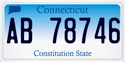 CT license plate AB78746