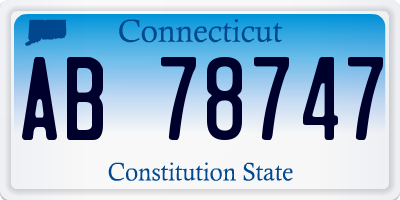 CT license plate AB78747