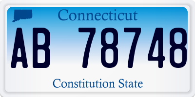CT license plate AB78748