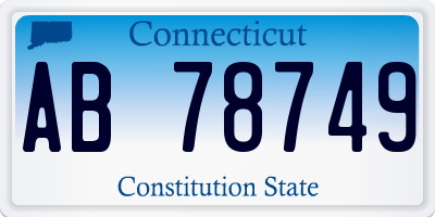 CT license plate AB78749