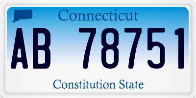 CT license plate AB78751