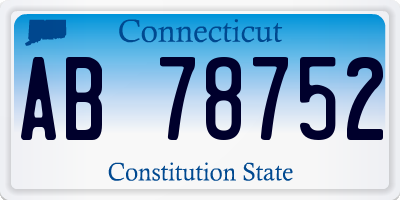 CT license plate AB78752
