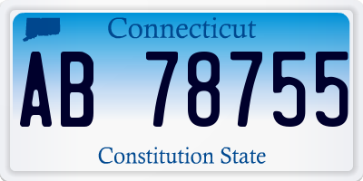 CT license plate AB78755