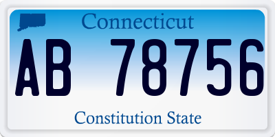 CT license plate AB78756