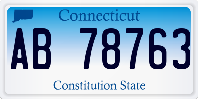 CT license plate AB78763