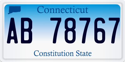 CT license plate AB78767