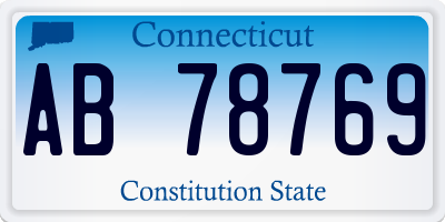 CT license plate AB78769