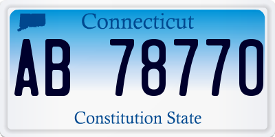 CT license plate AB78770