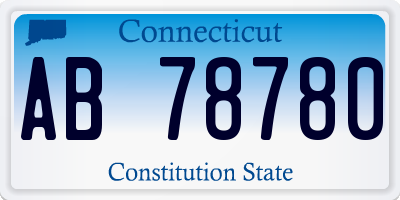 CT license plate AB78780