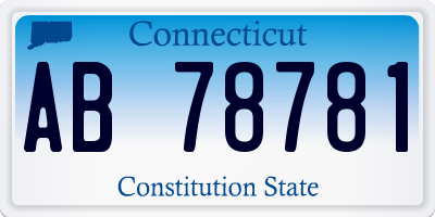 CT license plate AB78781